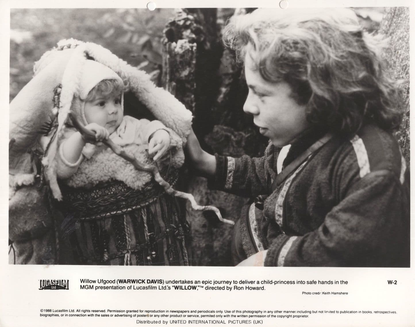Willow Lucasfilm Warwick Davis Film 10x8 Monochrome Publicity Photo