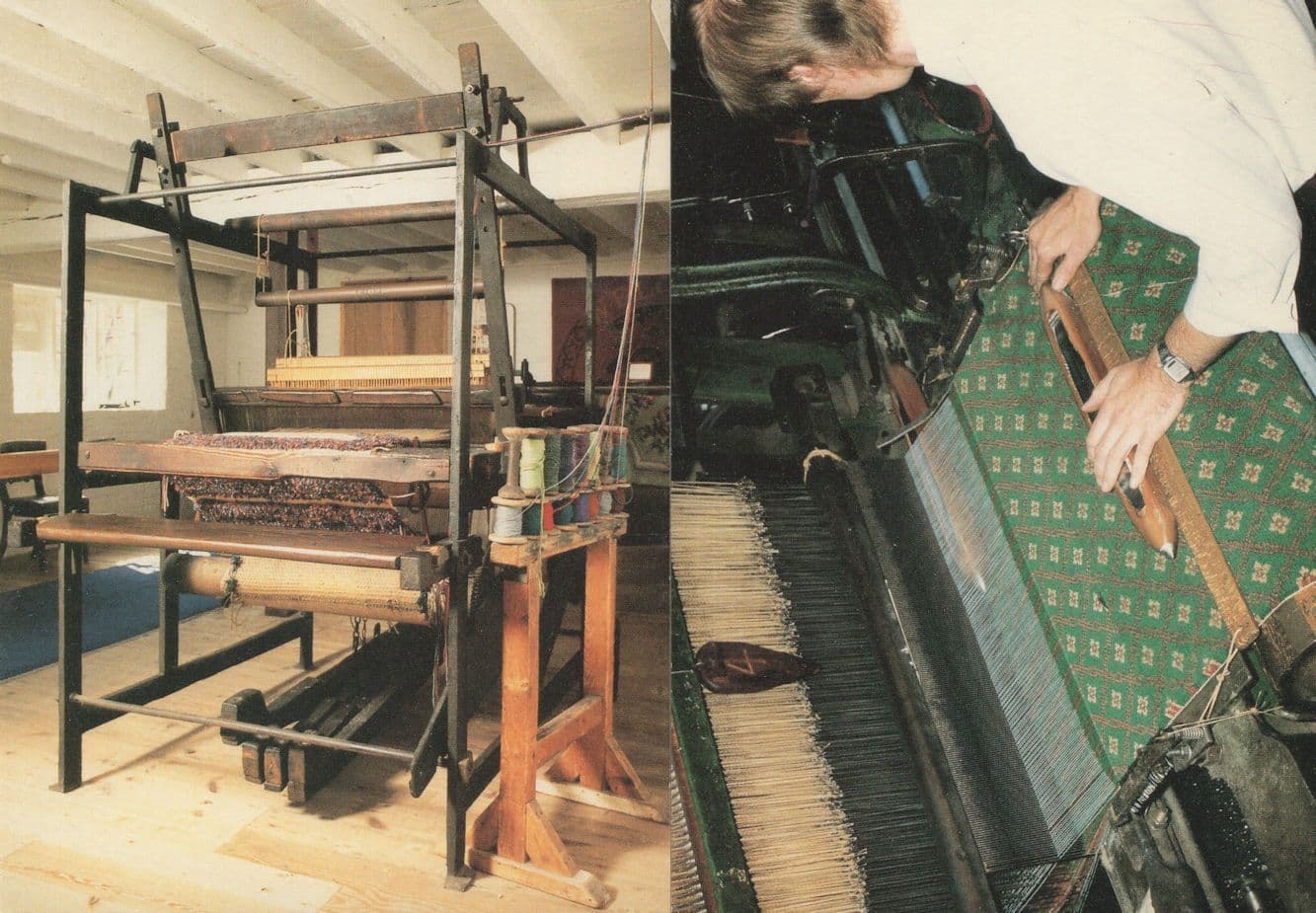 Wilton Royal Carpet Factory Iron Frame Hand Loom 2x Postcard s