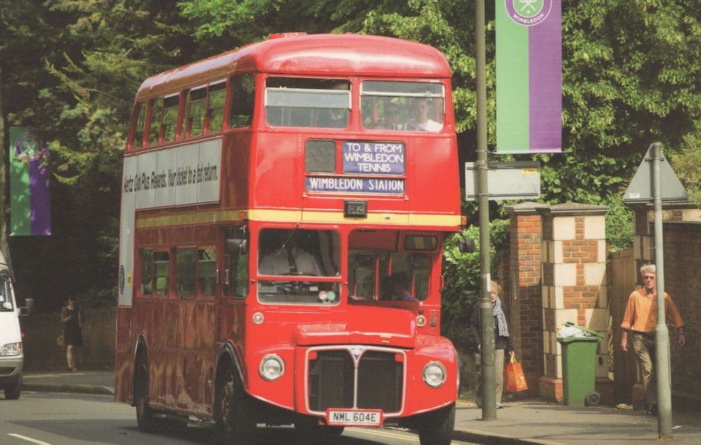 Wimbledon Bus To Tennis Match Game Grounds Station London Postcard