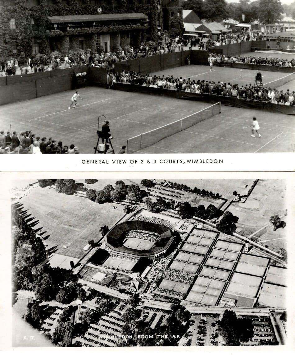 Wimbledon General View Of Courts 2 & 3 Tennis Aerial 2x RPC Postcard s