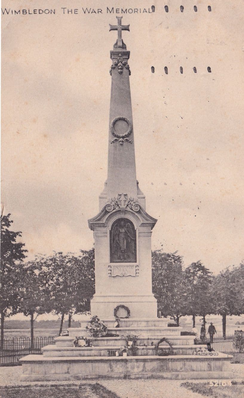 Wimbledon Military War Memorial London Old WW2 Postcard