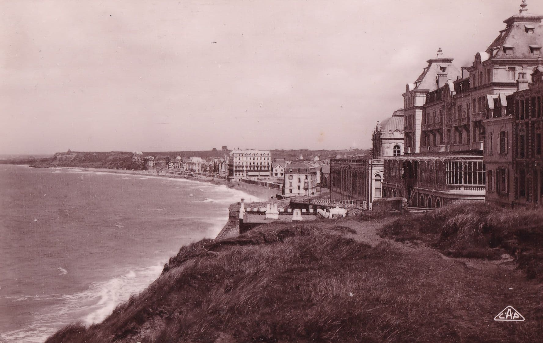 Wimereux Casino Real Photo Vintage Aerial Seafront Postcard
