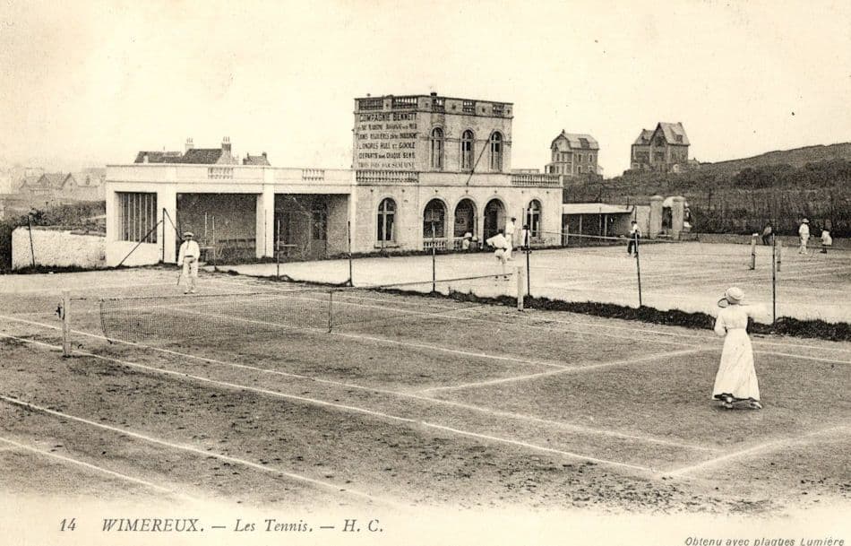 Wimereux Tennis Club French RARE Players On Wall Antique Postcard