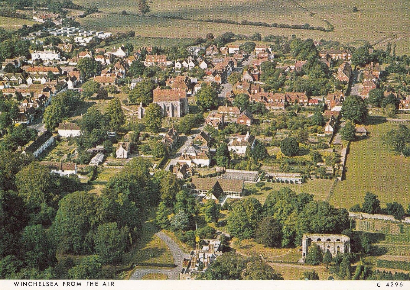 Winchelsea Sussex Aerial Birds Eye 1980s Postcard
