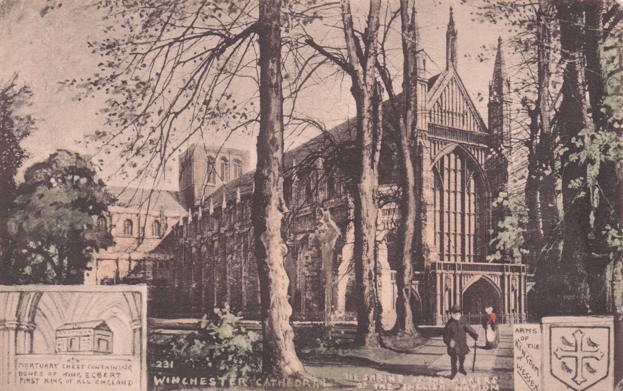 Winchester Cathedral King Egbert Mortuary Phillimore Old Postcard