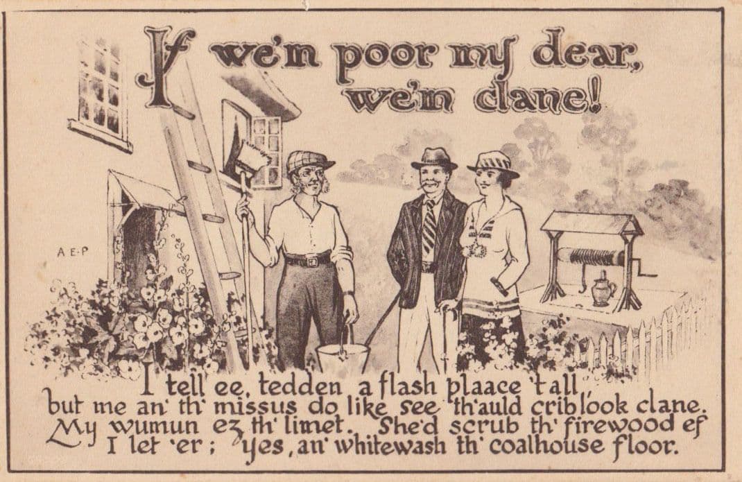Window Cleaner Very Strong Manchester Lancashire Accent Antique Postcard