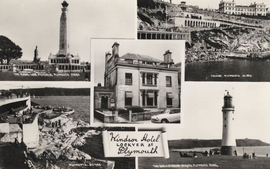 Windsor Hotel Plymouth Vicarage Lockyer Street Devon Postcard