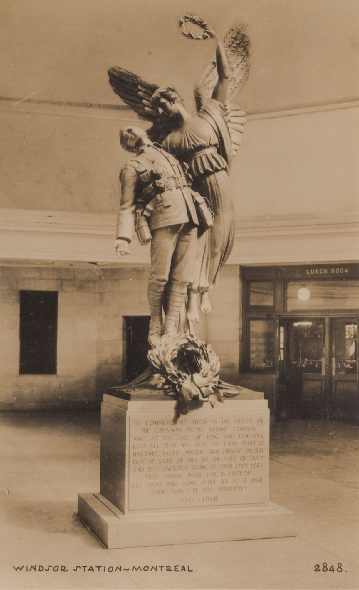 Windsor Station Lunch Room Canteen Angel Of Victory Postcard