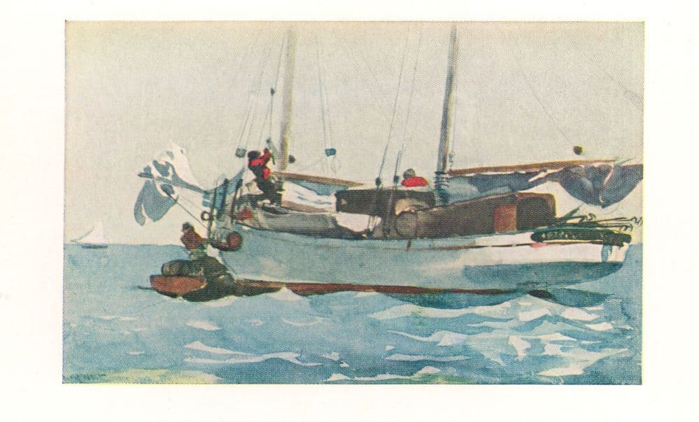 Winslow Homer Taking On Wet Provisions Boat Ship Victorian Painting Postcard