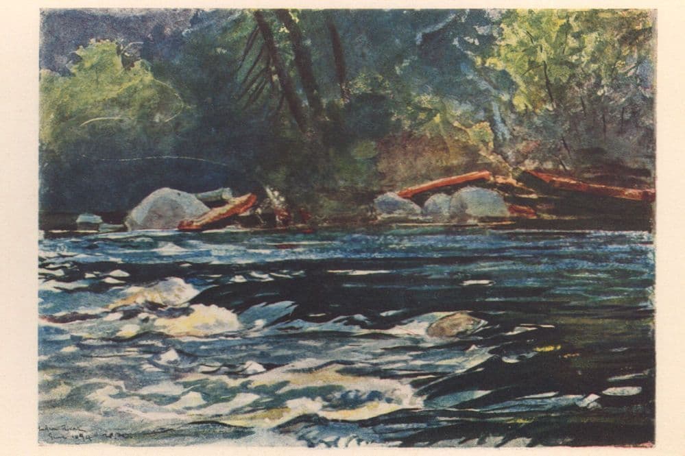 Winslow Homer The Rapids Hudson River Victorian Painting Postcard
