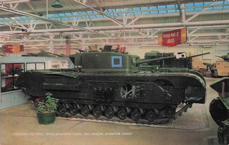 Winston Churchill Military Tank Royal Armoured Corps Postcard
