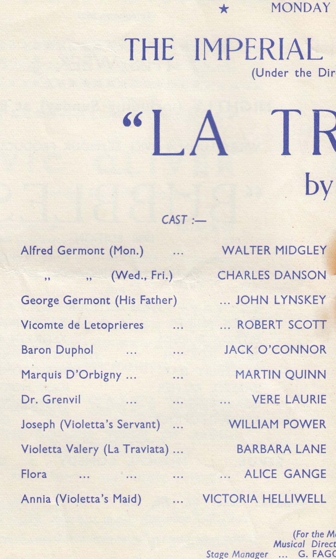 Winter Gardens Margate Kent Verdi La Traviata Kent Old Opera Theatre Programme