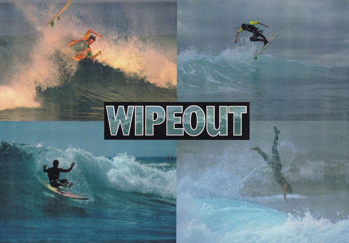 Wipeout Surf Call UK Surfing Map Advertising Warning Postcard