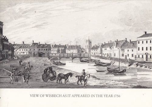Wisbech in Medieval 1700s Rare Postcard Style Greetings Card