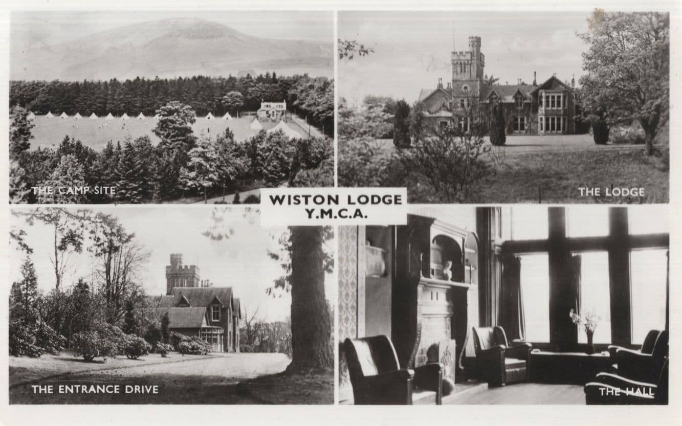 Wiston Lodge YMCA Reception Hall Camp Site Scotland Old RPC Postcard