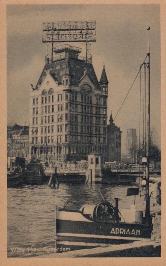 Witte Haus Rotterdam Adriann Ship Old Postcard