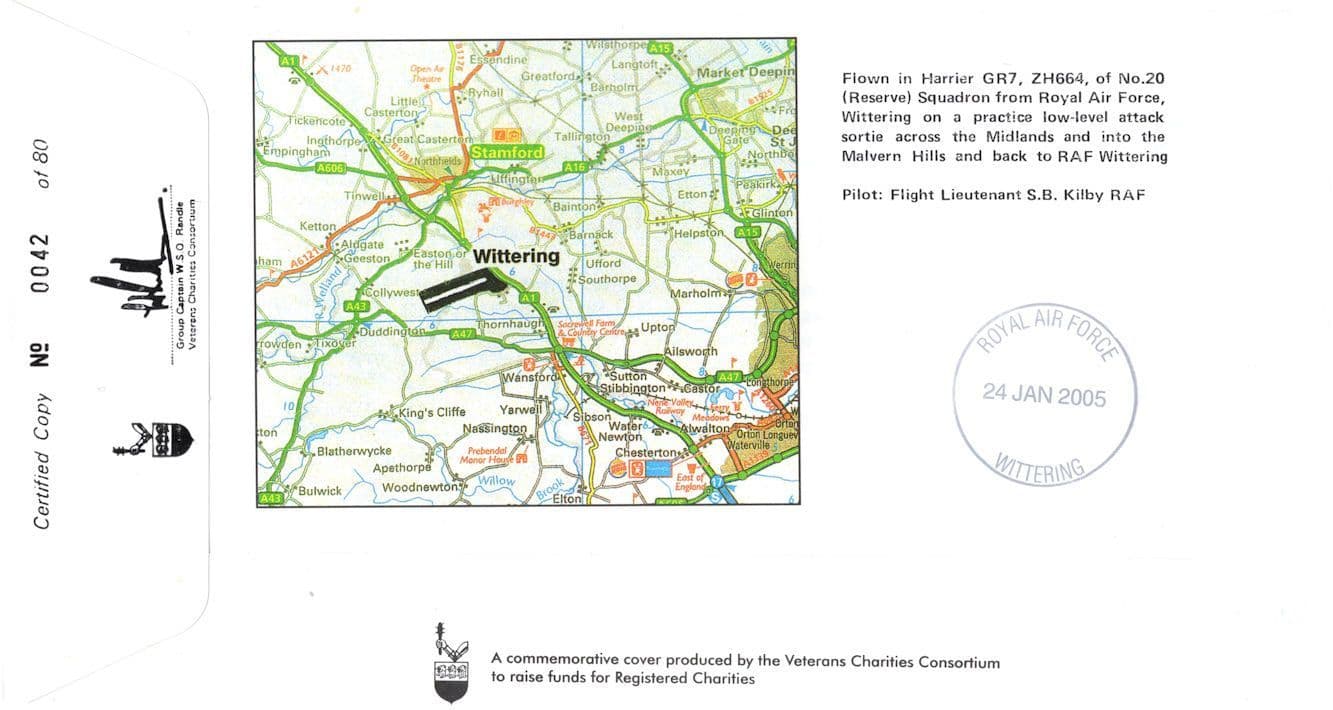 Wittering Cambs RAF Station MJM Jenkins Hand Signed Map LTD TO 80 FDC
