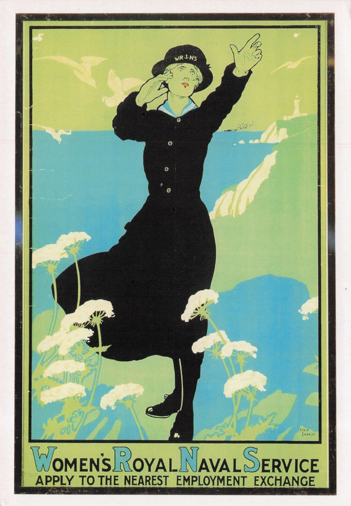 Women's Royal Naval Service Military WW1 Employment Poster Postcard