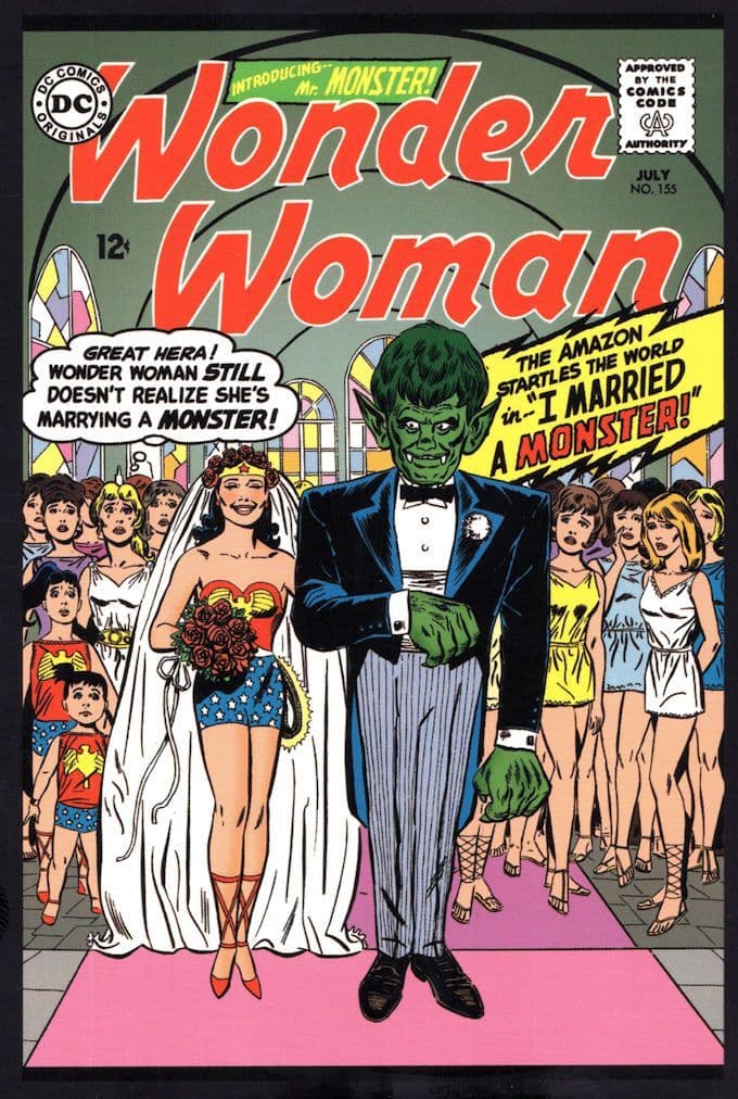Wonder Woman I Married A Monster DC 1965 Comic Book Postcard