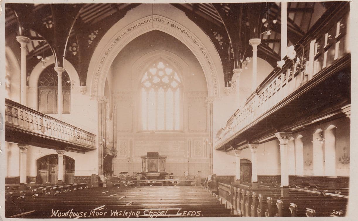 Woodhouse Moor Chapel Leeds Antique Real Photo Postcard