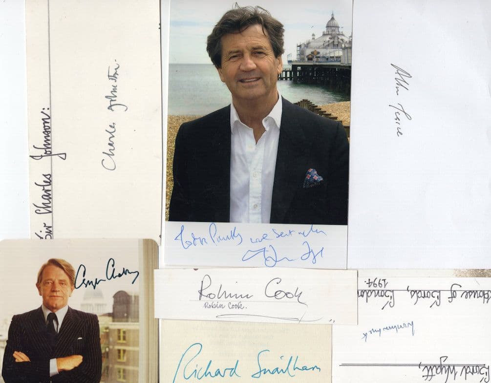 Woodrow Wyatt Robin Cook 7x Politics Hand Signed Autograph s