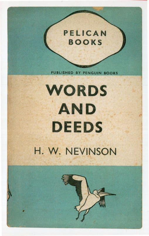 Words & Deeds HW Nevinson 1942 Book Postcard