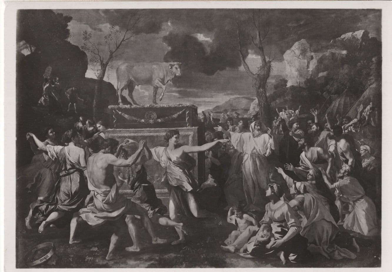 Worship Of The Golden Calf Poussin French Painting Postcard