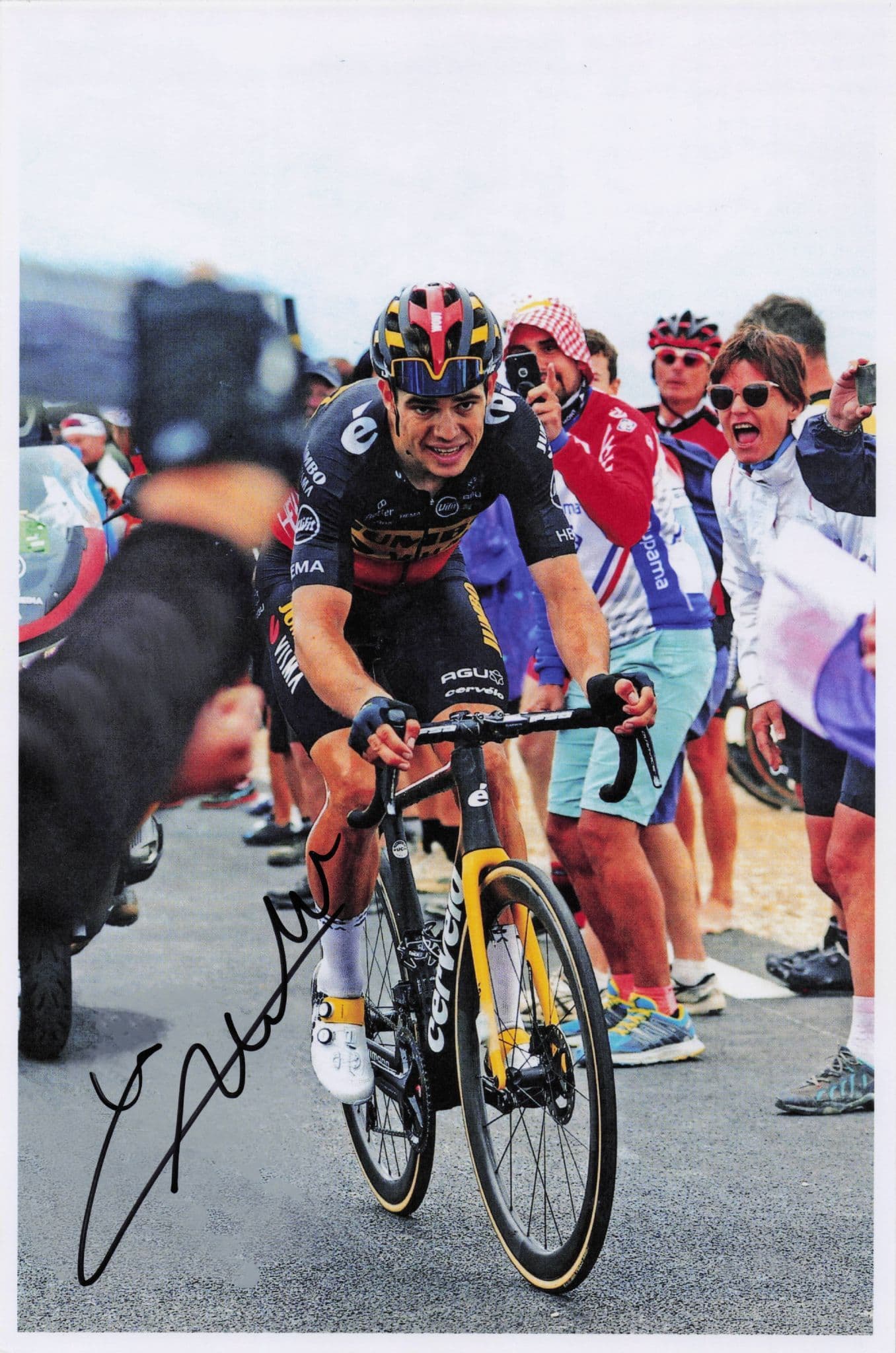 Wout Van Aert Belgium Cycling Tour De France 12x8 Hand Signed Photo