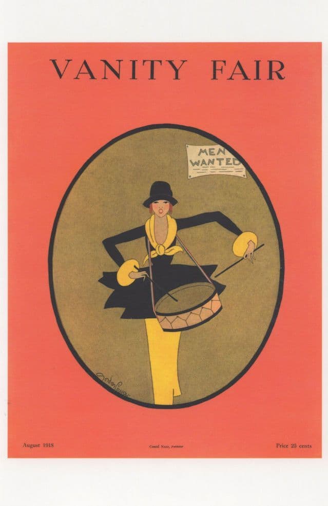 WW1 Men Wanted For Army & Military Lady Comic Magazine Postcard