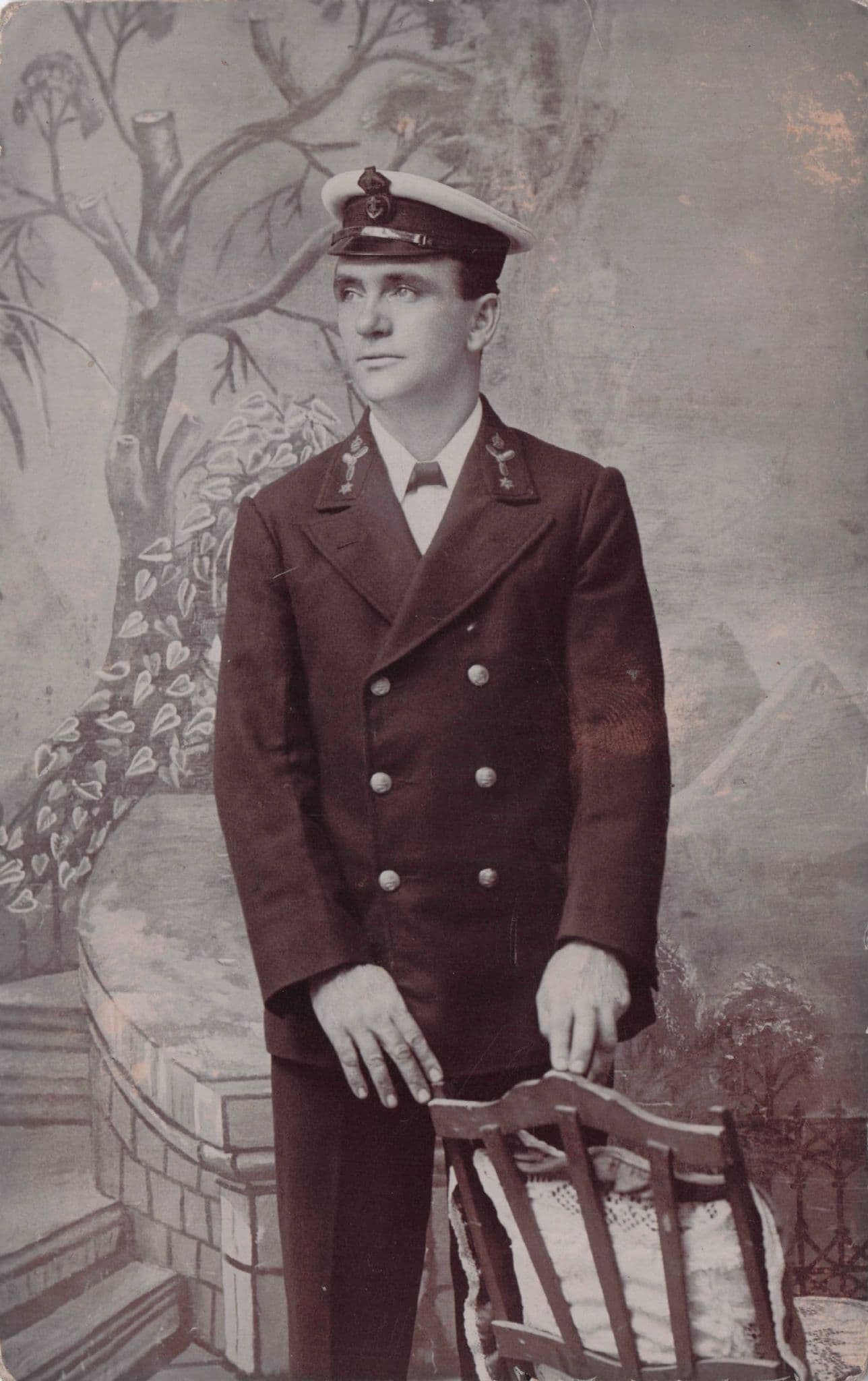 WW1 Ship Captain Possibly Hand Signed Military RPC Postcard