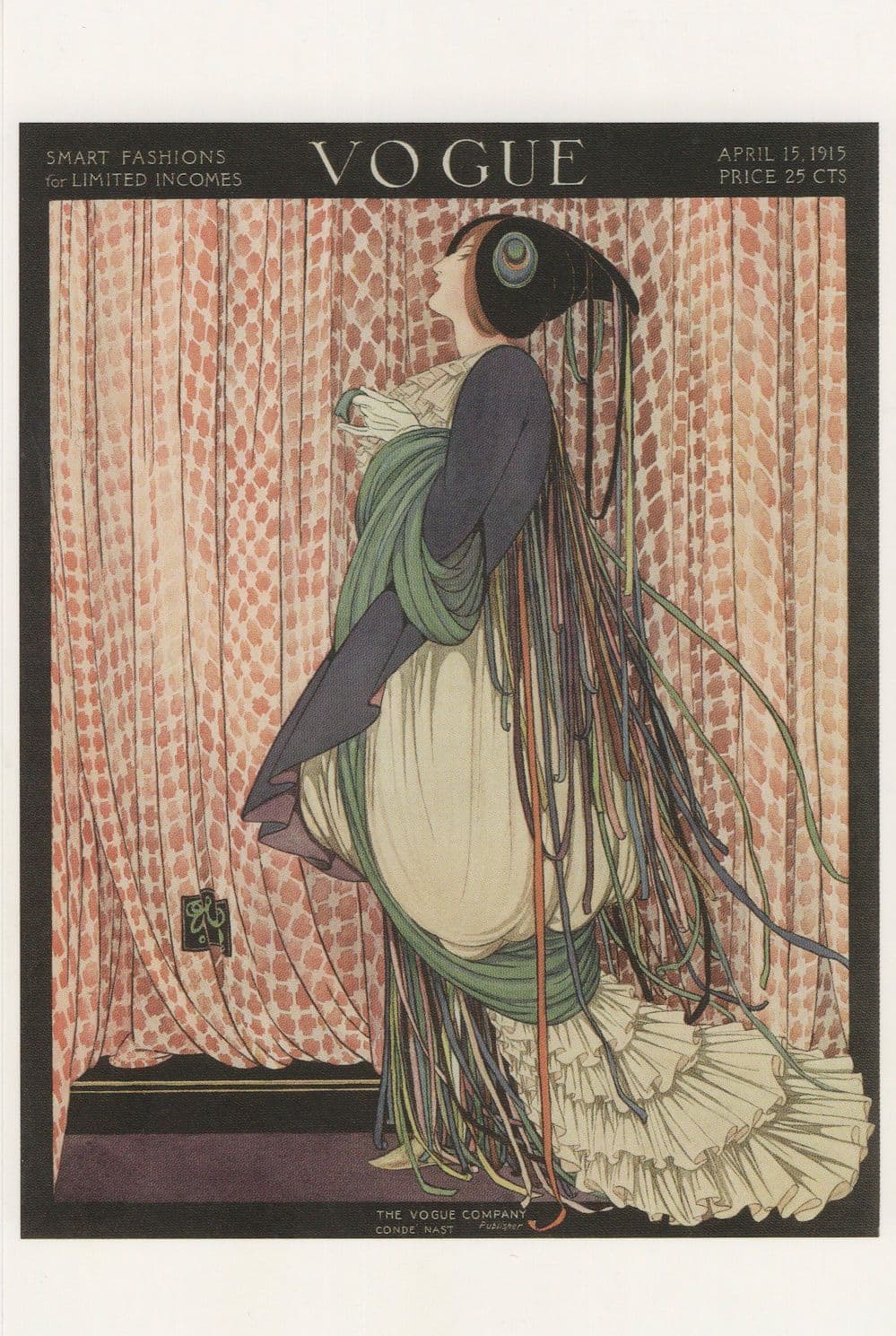 WW1 War Fashion George Plank Vogue Magazine Cover Postcard