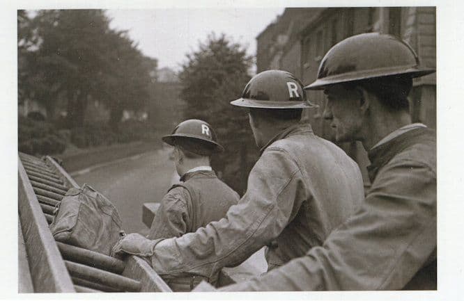 WW2 London Military War Rescue Squad Uniform Helmet Photo Postcard
