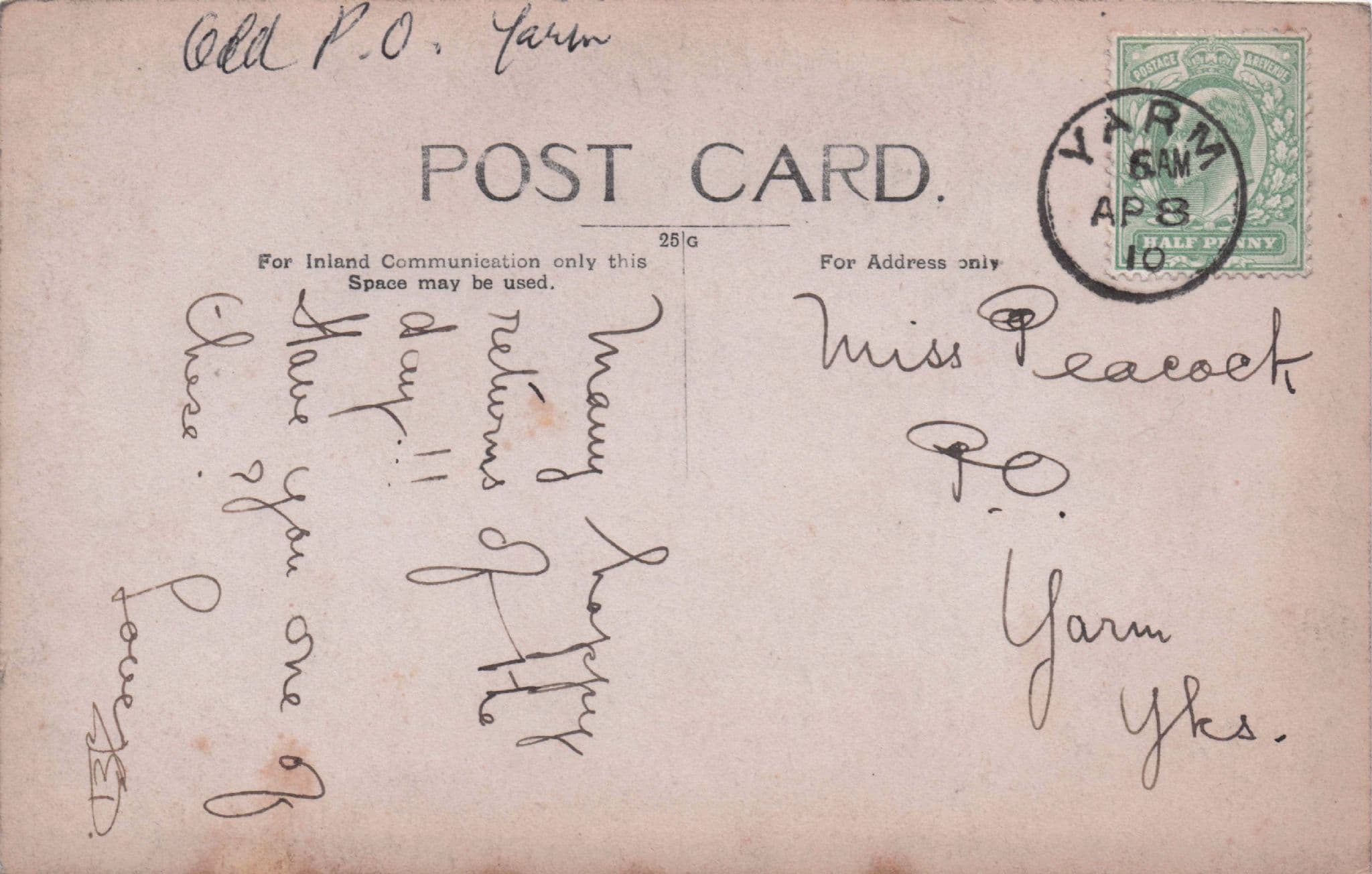 Yarm Old Post Office Stockton On Tees Yorkshire Real Photo Postcard