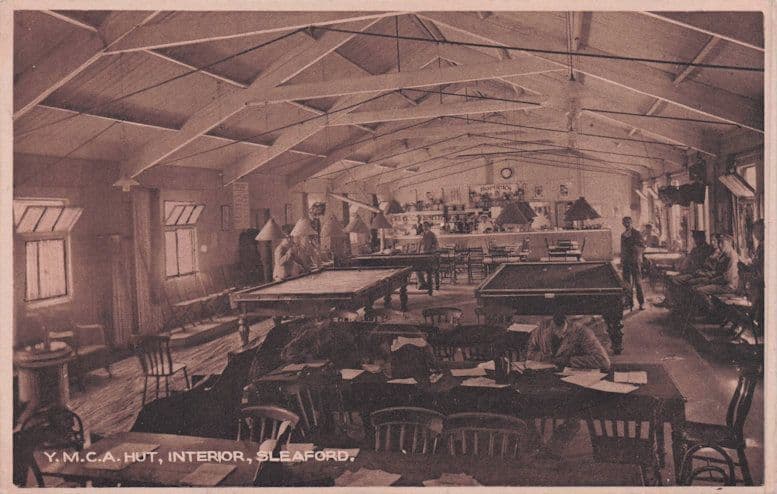 YMCA Military Sleaford Lincs Billiards Canteen Horlicks Antique Postcard