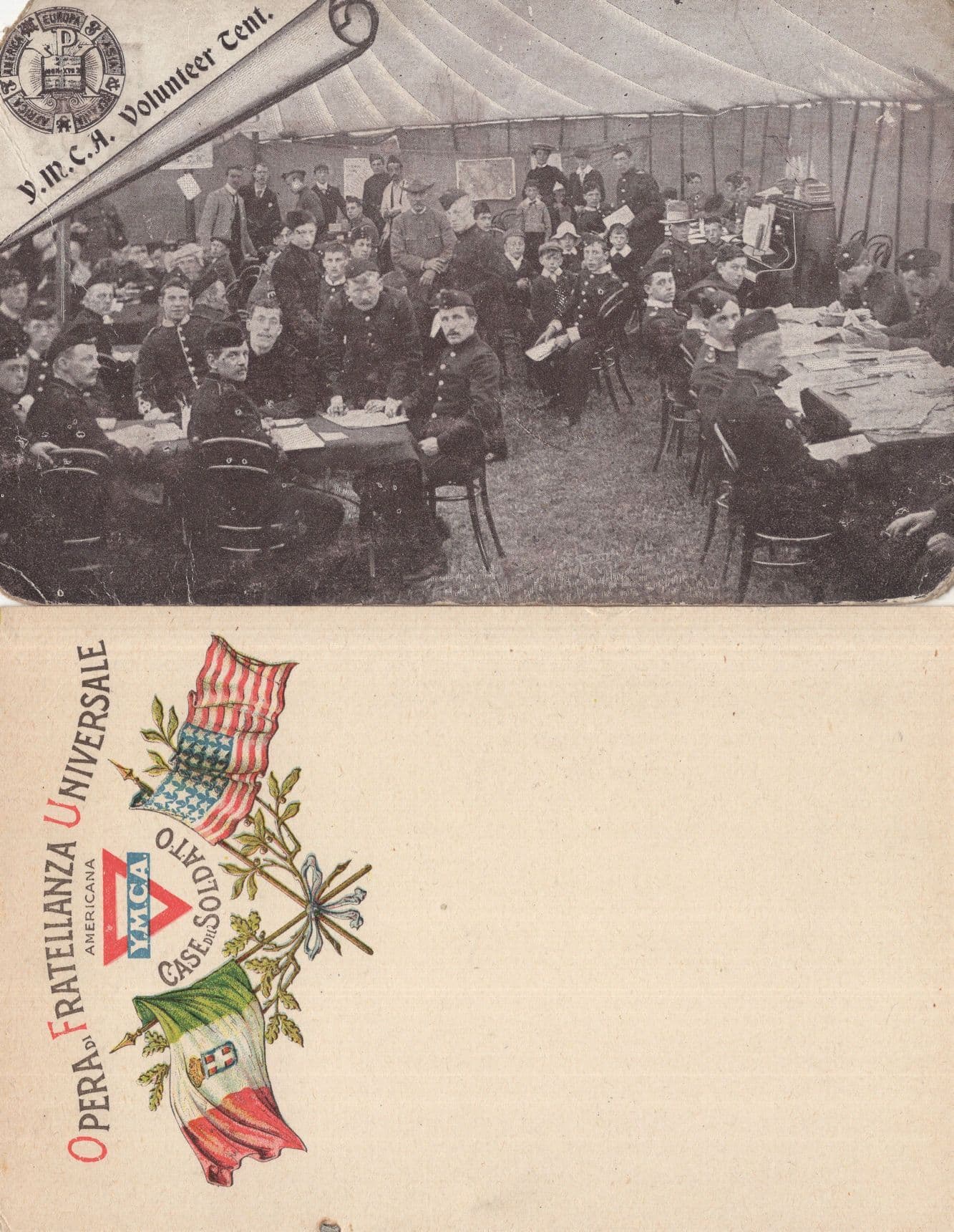 YMCA Volunteer Tent Antique 1904 Worn Postcard & MORE !