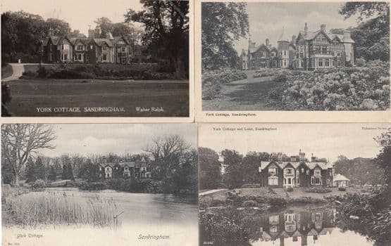 York Cottage Sandringham 4x Norfolk RPC & Antique Postcard s