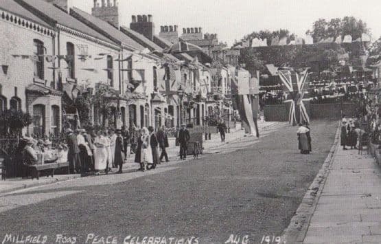 York Millfield Road Victory Day WW1 Celebrations RPC Large Postcard