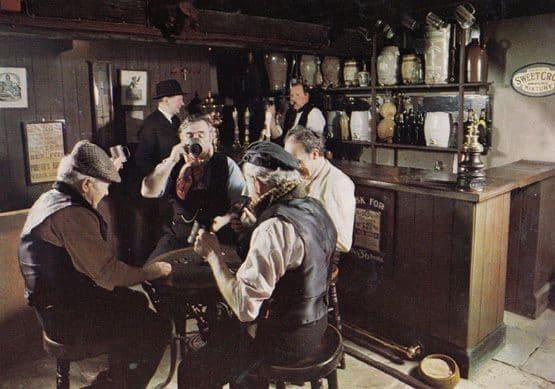 Yorkshire Drunk Revellers in Post Victorian Pub Waxwork Leeds Museum Postcard