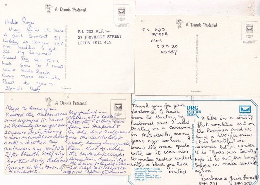 Yorkshire QSL 4x Amateur Radio Contact Postcard s