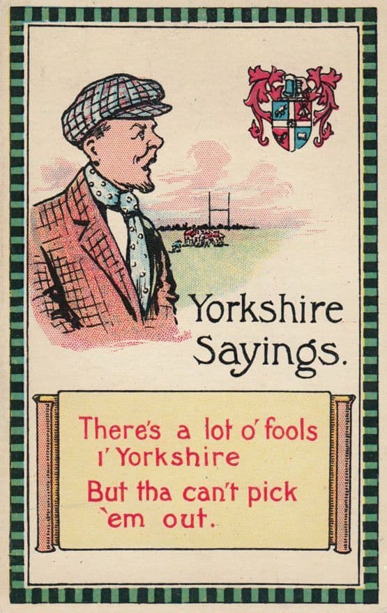 Yorkshire Sayings Lots Of Old Fool Yorkshiremen Antique Comic Humour Postcard