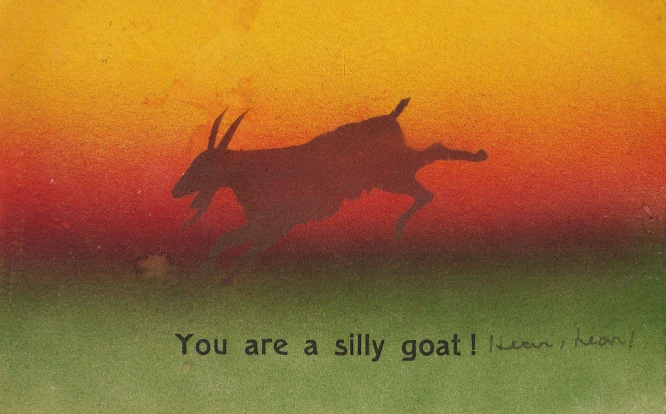 You Are A Silly Goat Old WW1 Comic Postcard