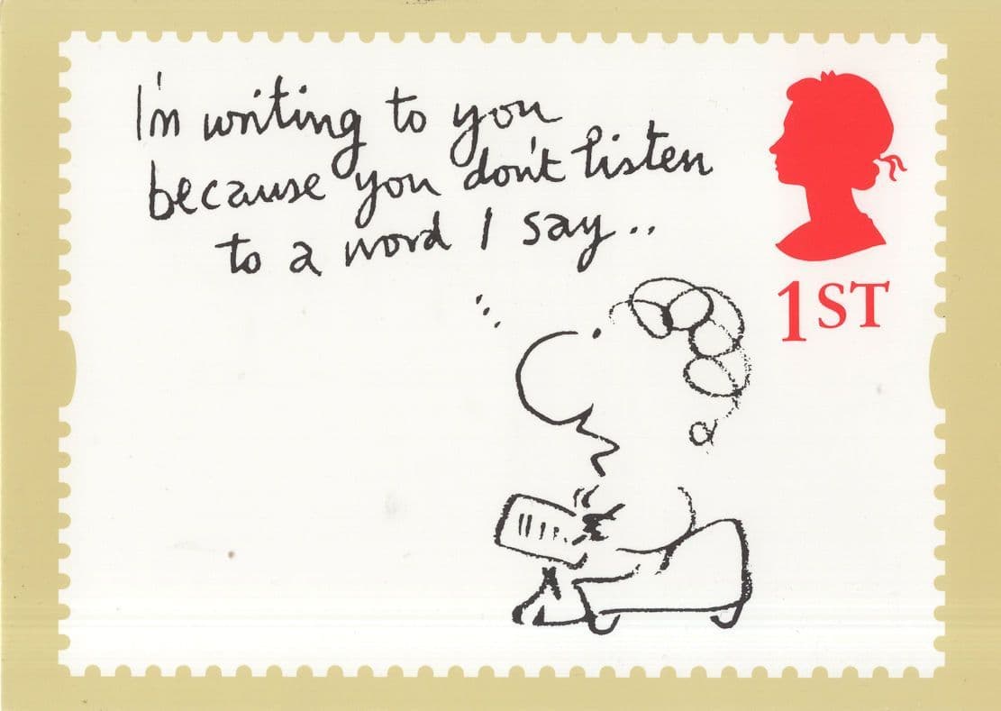 You Don't Listen I'm Writing To Mel Calman RMPQ Stamp Postcard