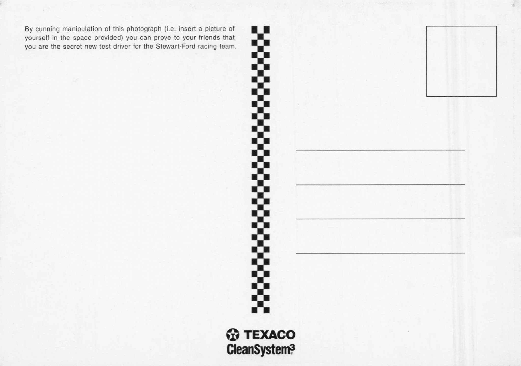 You Race For Texaco F1 Motor Racing Grand Prix Car Advertising Postcard