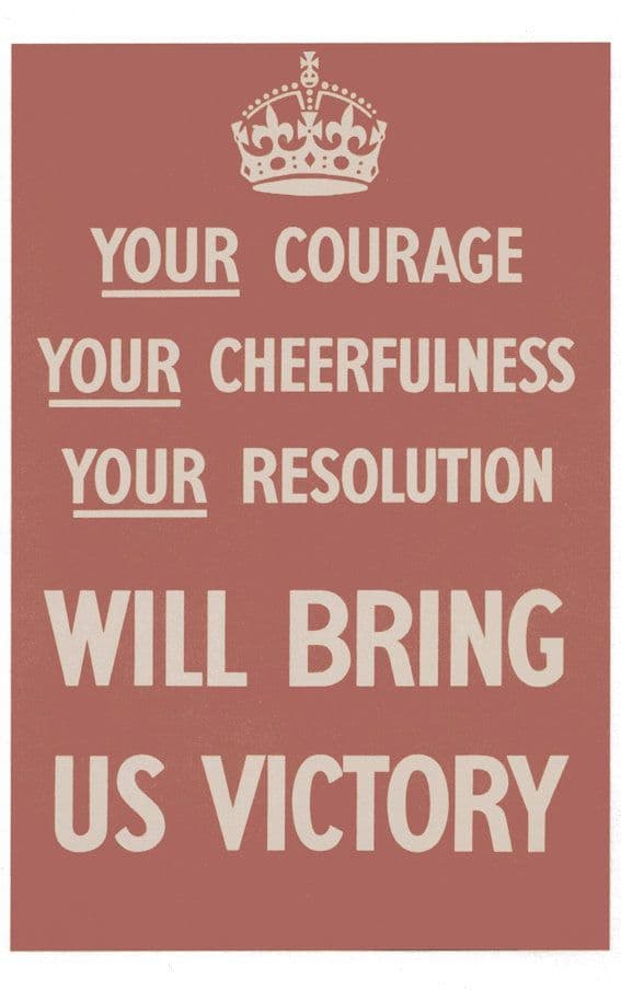 Your Courage Cheerfulness Resolution Will Bring Us Victory WW2 Postcard