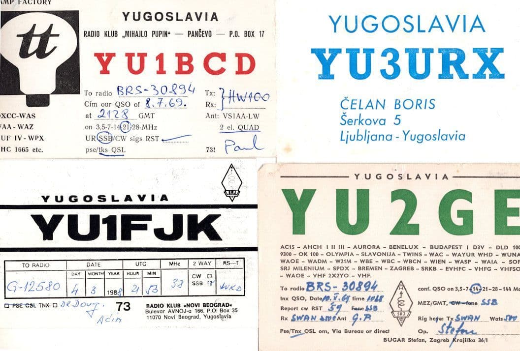 Yugoslavia Ljubljana Lamp Factory Novi Beograd 4x QSL Amateur Radio Card s