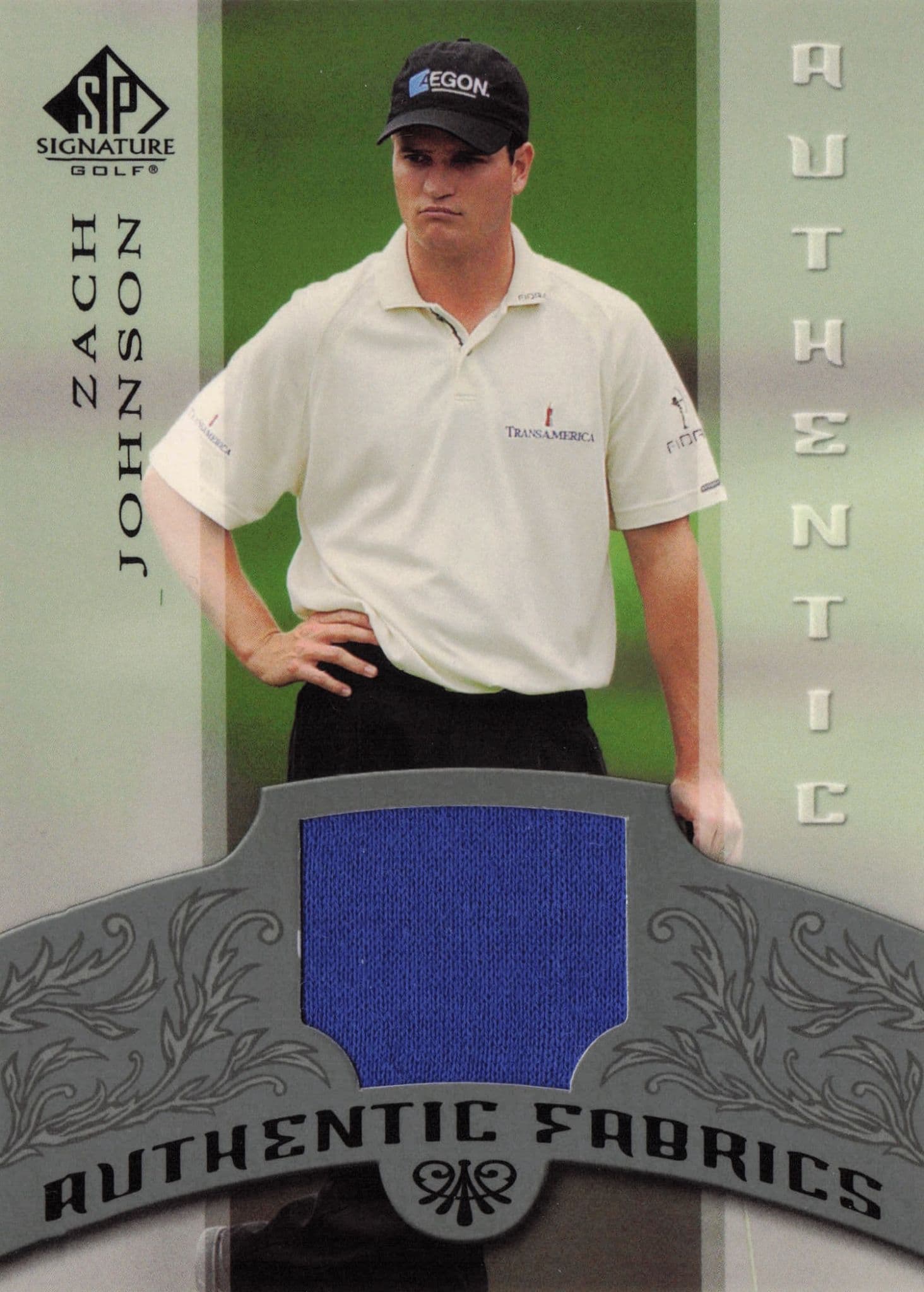 Zach Johnson Authentic Fabrics 2005 SP Golf Upper Deck Worn Shirt Card