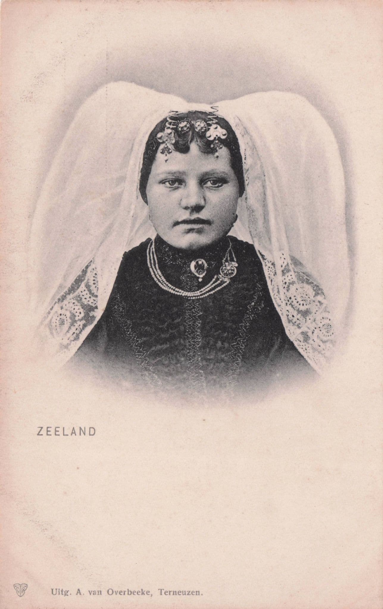 Zeeland Dutch Lady Giant Headwear Hat Lace Old Glamour Postcard