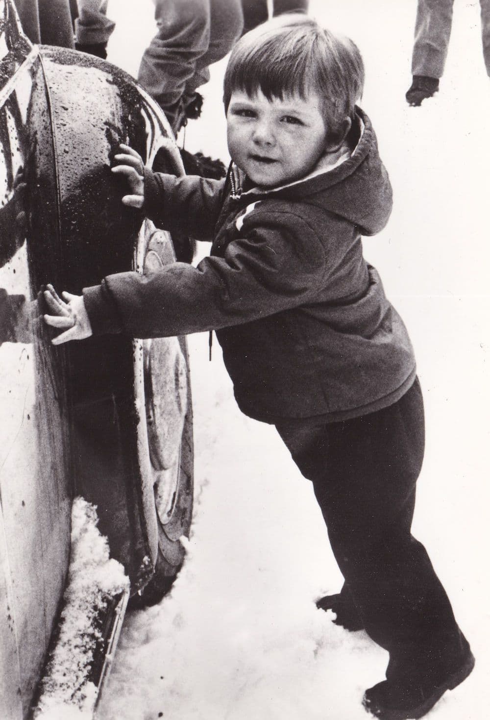 ZH Prince Maurits Holland Playing With Car Snow RPC Postcard