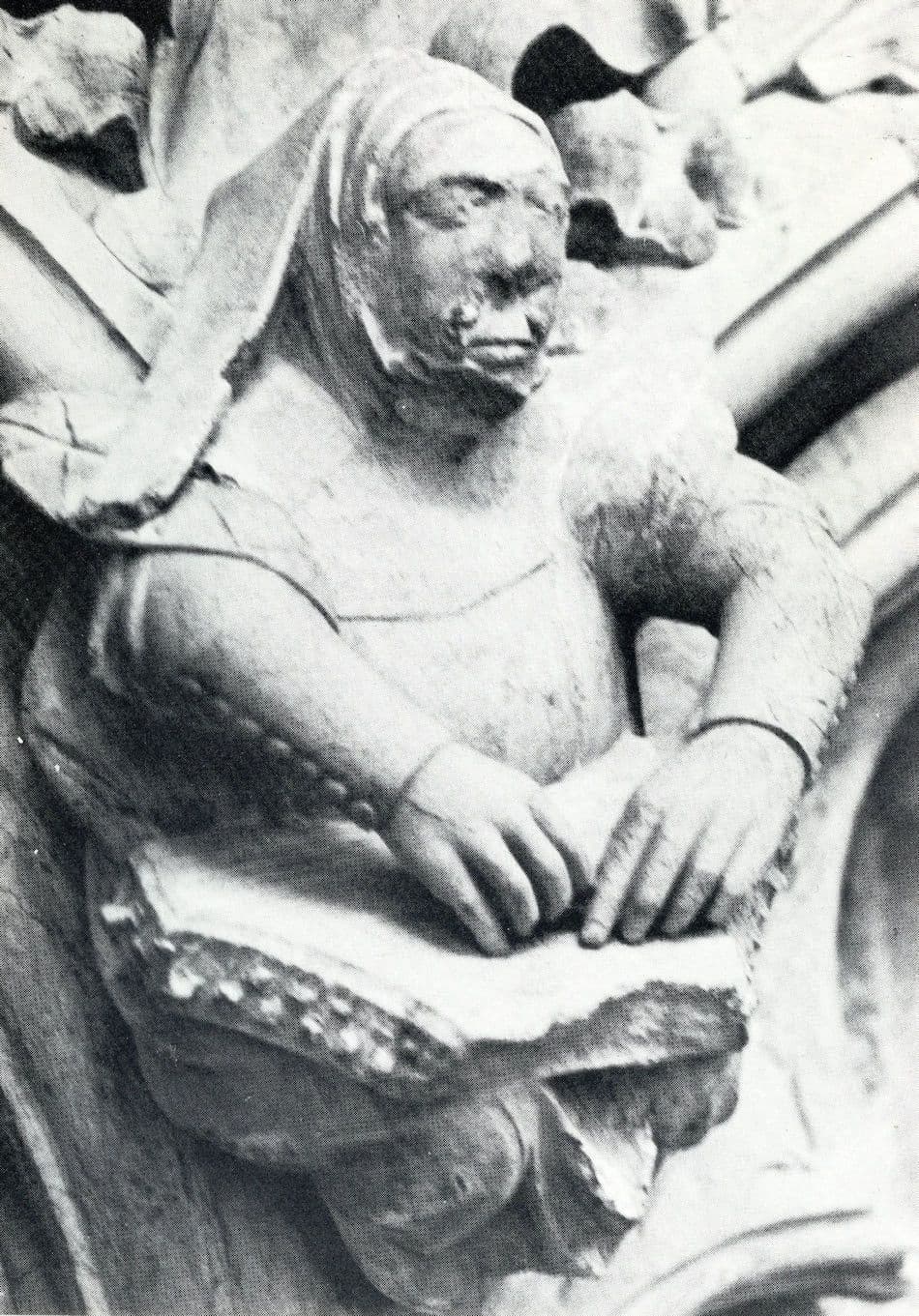 Zither Player Carving Sculpture Minster Beverley Humberside Postcard