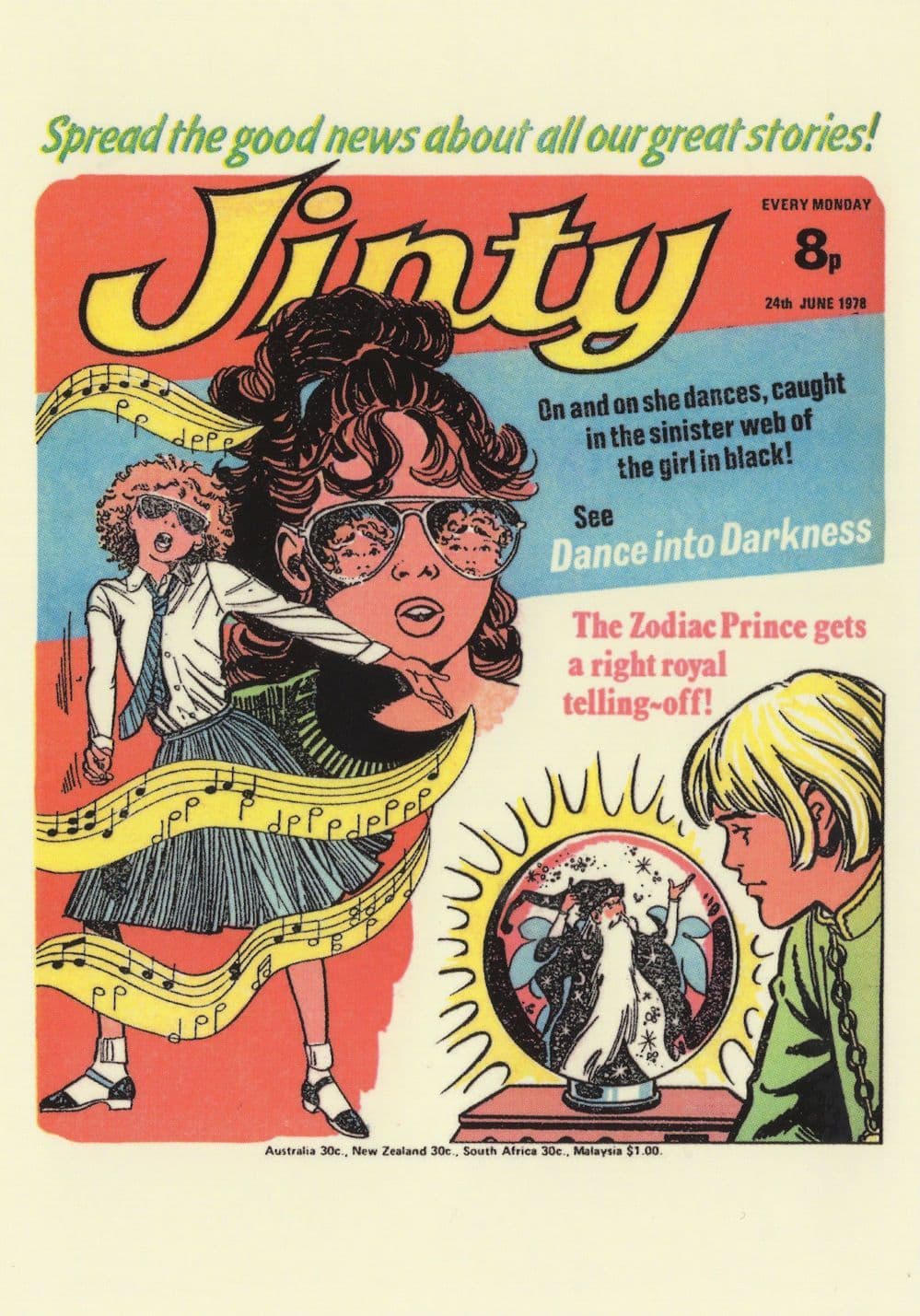 Zodiac Prince Girl In Black Magic Powers Jinty 1970s Comic Postcard